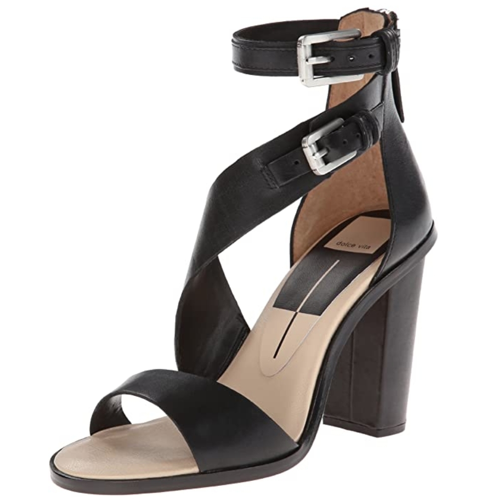 Dolce Vita "Oriana" Black Leather Heels